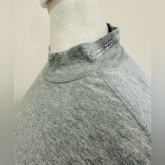 Nike Jewel Cropped Top For‎ Women Long Sleeve Grey Size L - Picture 4 of 10